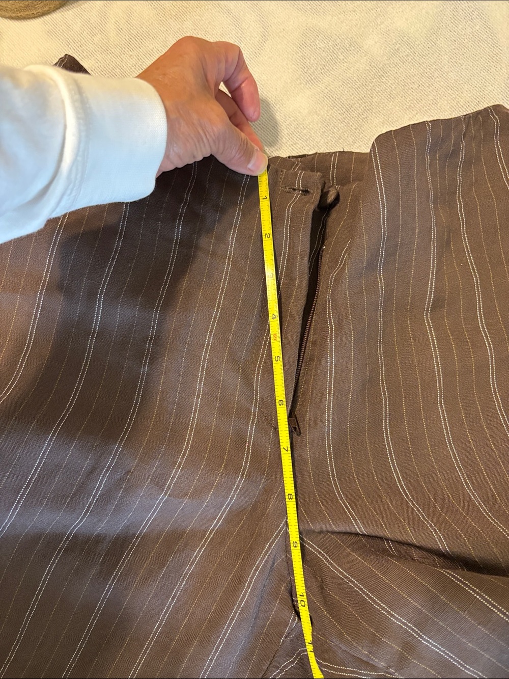Petite Sophisticate Brown Pinstripe Women’s Dress Pants - Picture 3 of 3
